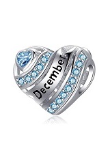 stunning minuscule silver love heart baby birthstone charm